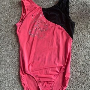 Garland Leotard, Adult L, Black and Pink with Sequins